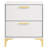 Gold 2-Drawer Rectangular Nightstand-1187670278