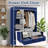  Closet Organizers and Storage with 3 Drawers and 4 Side Pockets, Tool-Free Assembly Clothes Organizer for Bedroom, Living Room, Closet, Garage, Dorm, Navy Blue-270317043