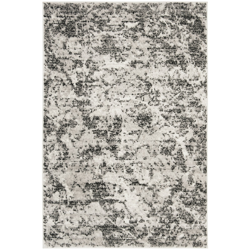 Tapis gris anthracite / ivoire Skyler, Rectangle 2 pi x 4 pi