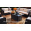 Table de foyer d'extérieur au propane 43 "avec flamme réglable, pierres de verre, pare-vent et couvercle 60 000 BTU, homologué CSA, coussin de pieds réglable, idéal pour la terrasse et le jardin, noir