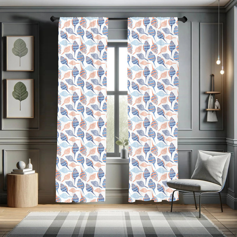Ocean Semi-Sheer Rod Pocket Sliding Panel, 28" x 84"