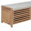 Banc à chaussures avec rangement et coussin, banc de rangement à volets vieillis avec charme rétro pour le salon, vestibule-1586126992
