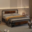 Lit en métal avec tête de lit et aucun sommier nécessaire pour le rangement sous le lit-2083578239