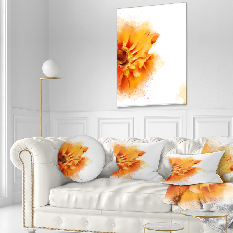 Coussin lombaire en aquarelle de fleur flowerswork magnifique