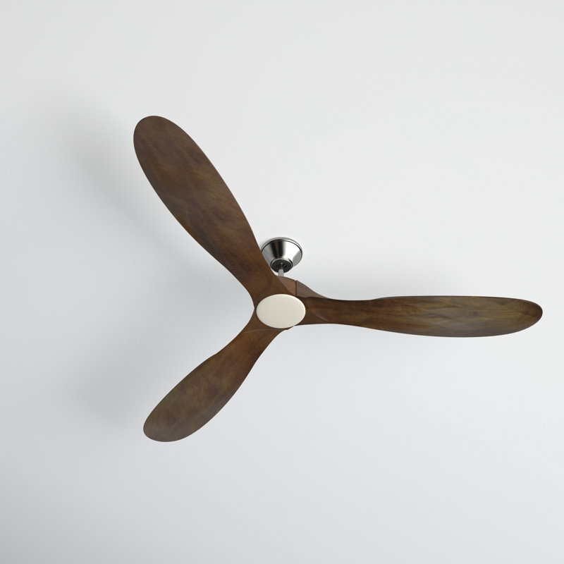 60" Maverick LED - Aged Pewter, Brushed Steel with Koa Blades, 60 inches