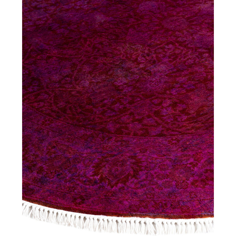Overdyed One-of-a-Kind 4' 1" X 4' 1" Hand Knotted Area Rug