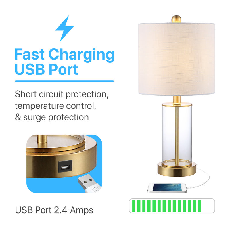 Serkan   USB Table Lamp, Brass Gold