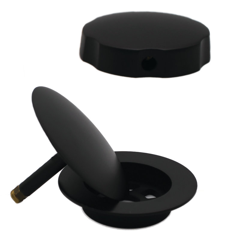 27" Cable Drive Pop-Up Bathtub Drain Trim with Poly Pipe Assembly and Rotary Overflow Cover, Oil Rubbed Bronze