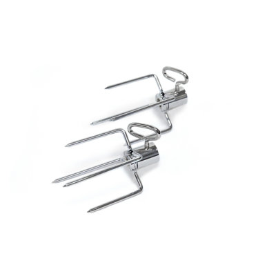 Broil King Rotisserie Heavy Duty Forks Chrome 2 Pcs