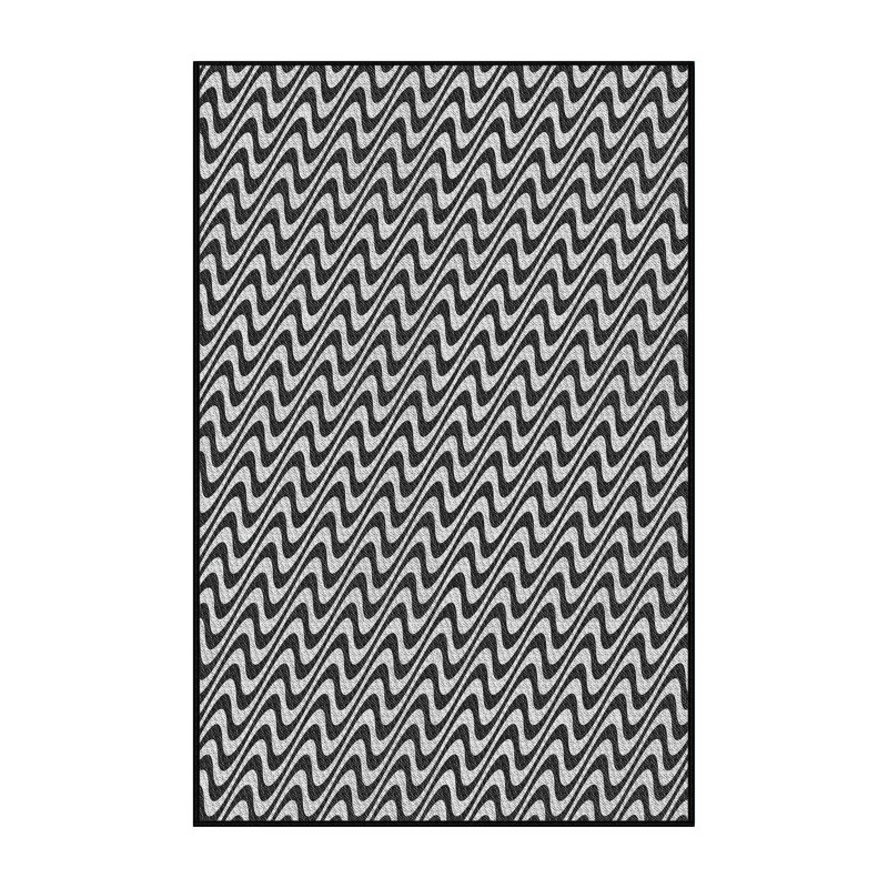 Tapis de zone noire à motifs, Rectangle 6 pi x 9 pi