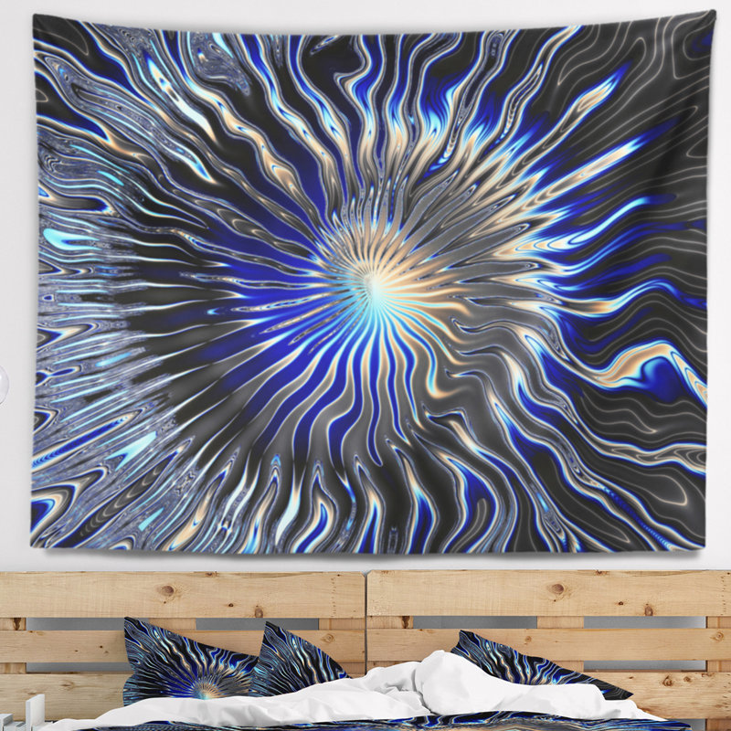 Tapisserie «Blue Rays from the Circle», H 32 po x l 39 po