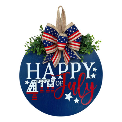 Independence Day Welcome Door, 4th Of July Wooden Sign Plaque Door Wall Hanging Decorations, Fourth Of July Independence Day Memorial Day Party Decorations