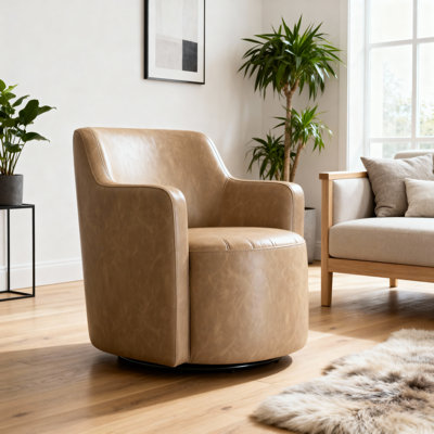 Fauteuil d'appoint pivotant rembourré HomePop 