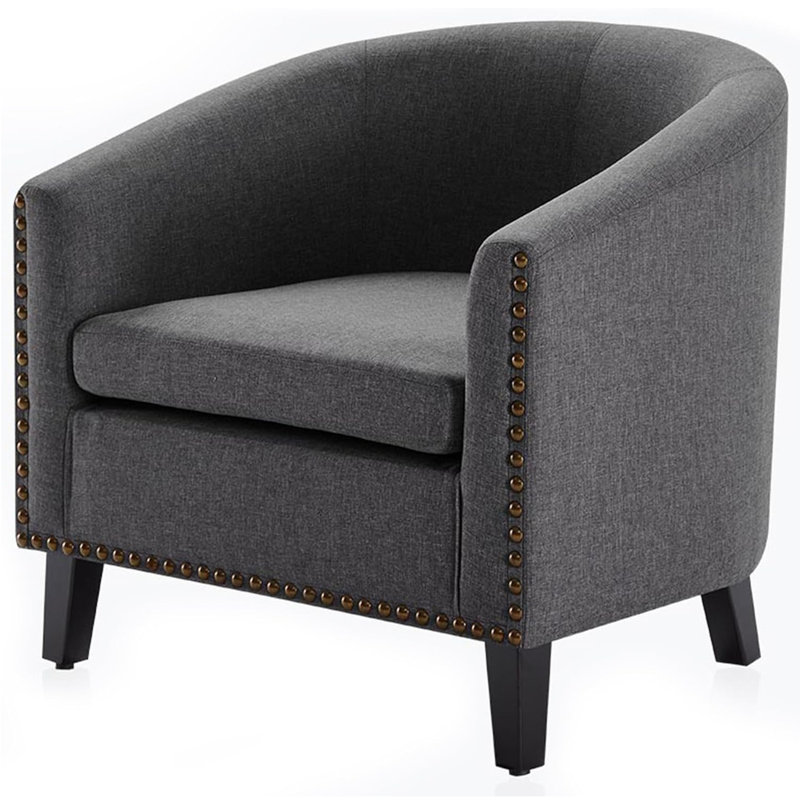 Fauteuil demi-tonneau de 28,74 po Cohmer, Lin gris