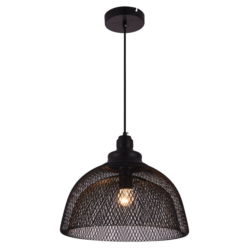 Luminaire suspendu en forme de dôme à 1 lumière, H 72 po x l 13,5 po x p 13,5 po