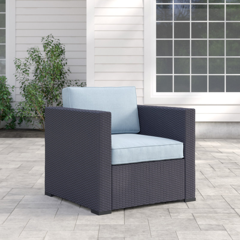 Chaise de patio avec coussins Arbedella, Brume