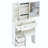29.2" Small Space Left Drawer Desktop Vanity Table + Cushioned Stool, Extra Large Right Sliding Mirror, Multi Layer High Capacity Storage, Practical Fashionable Dresser, Suitable For Small Space-1216521163