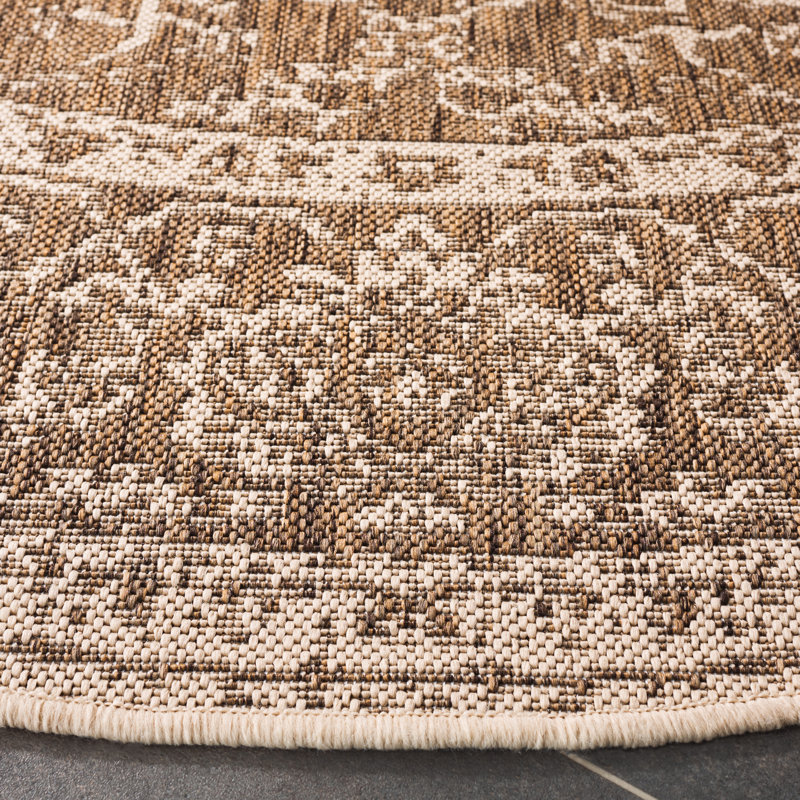 Tapis oriental beige / crème Danya, Rond 6 pi 7 po
