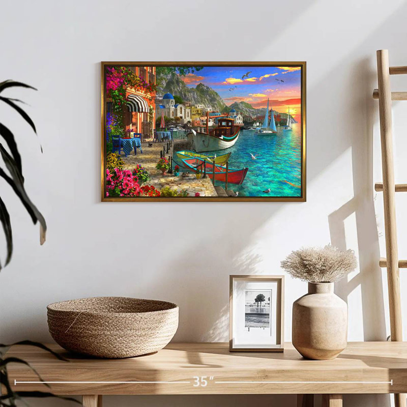 Grandios Grèce, Cadre flottant doré, 19 po x 13 po