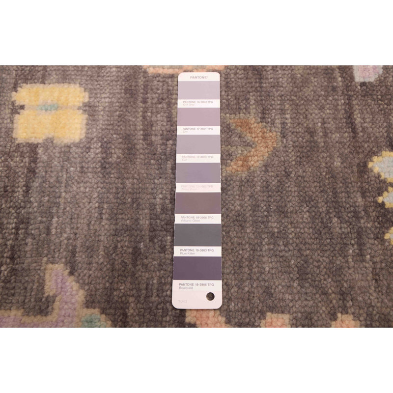 Tapis moderne gris anthracite Oushak 9 pi 10 po x 13 pi 10 po