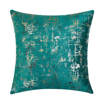 Warisi - Housse de coussin en velours à motif abstrait | Housses de coussin décoratif | Pièce unique | Carré