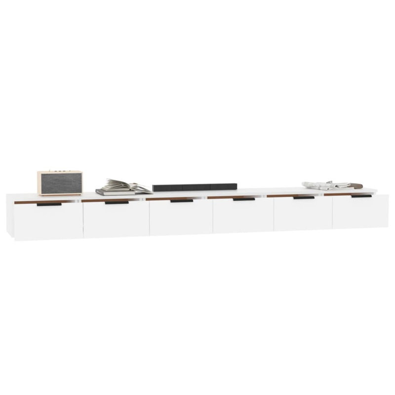 6 Piece Floating Shelf, White