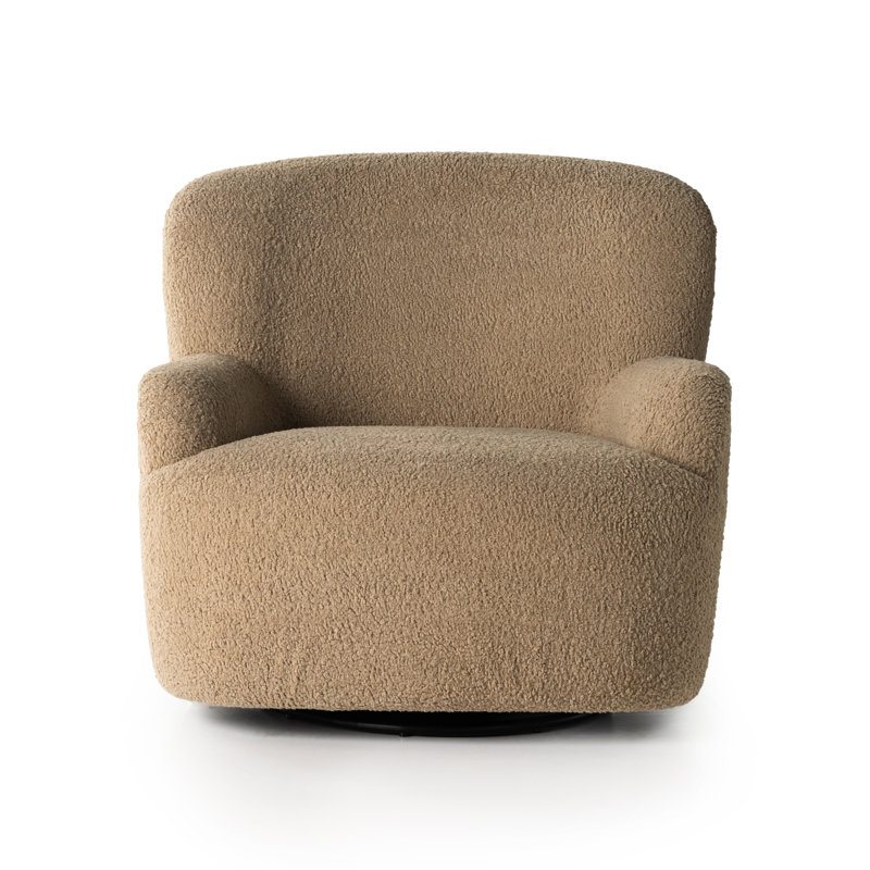 Kadon Swivel Armchair, Sheepskin Camel Sherpa