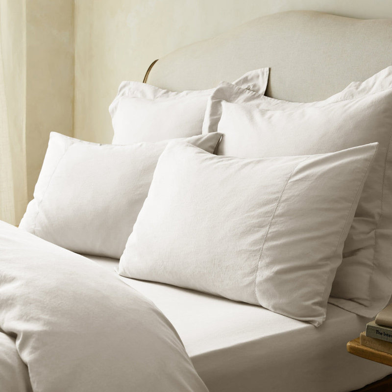 Arber Luxury Linen Blend Housewife Pillowcase Pairs, Stone