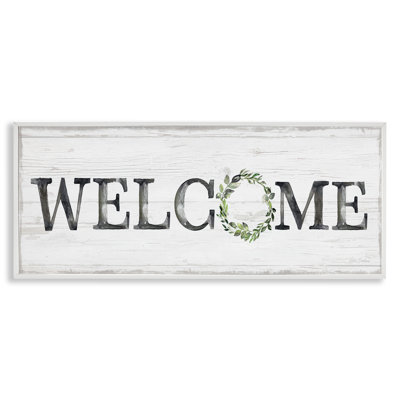 Welcome with Floral Wreath Giclee Art by Kristen Brockmon