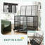 Cage métallique pour chien avec roues verrouillables et plateau amovible-1543389410