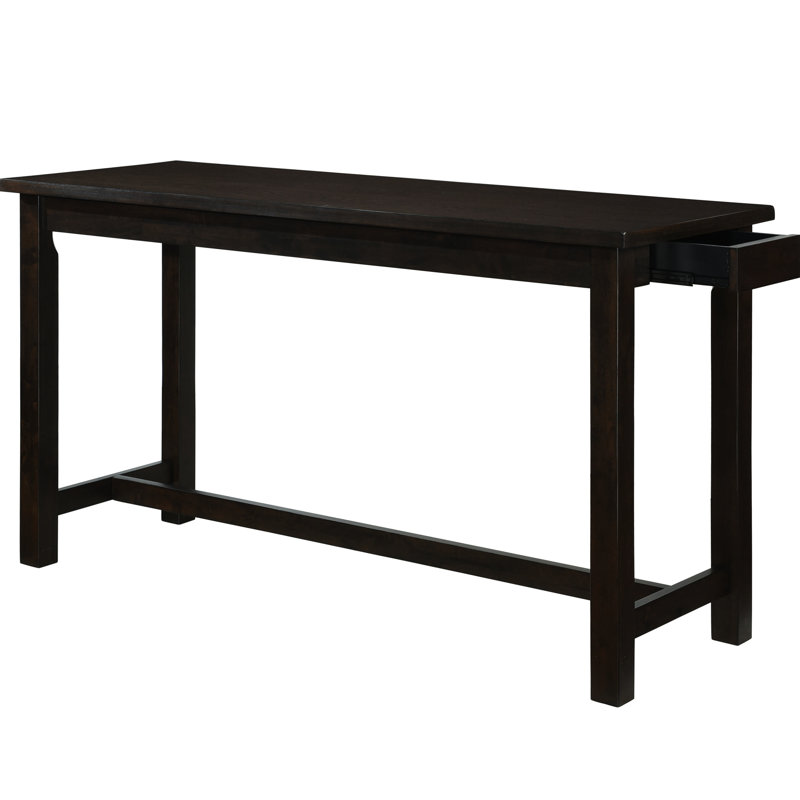 Counter Height Dining Table - 4pc With 3 Stools Ports & Storage Drawer Power Outlets Upholstery, Espresso