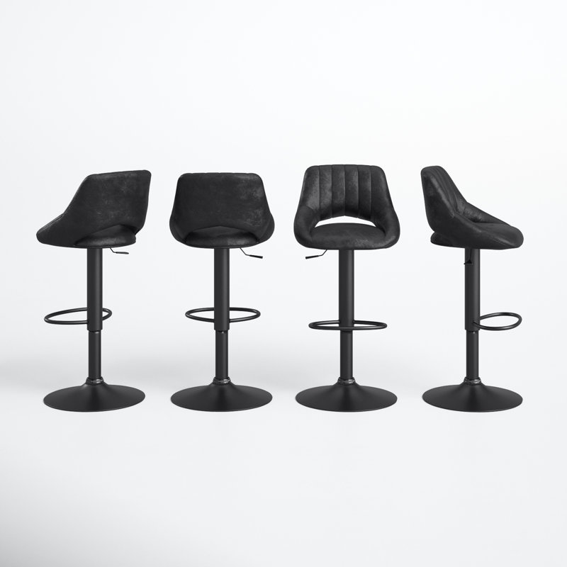 Tabouret tournant à hauteur réglable Licon, Noir