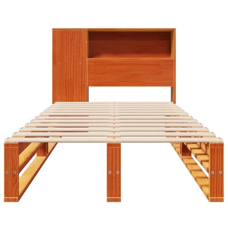 Rundelle Solid Wood Bed, Wax brown