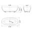 Baignoire de trempage ovale bleue transparente, 64 pouces, autoportante, pour salle de bain