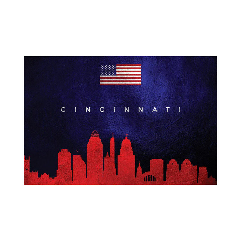 Cincinnati Ohio Skyline by Adrian Baldovino - Wrapped Canvas Print, 30.48 cm H x 45.72 cm W