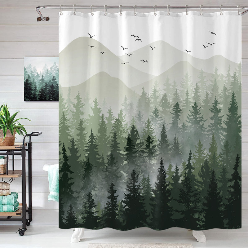 Rideau de douche Raycliff, Vert, 72"H x 72"W