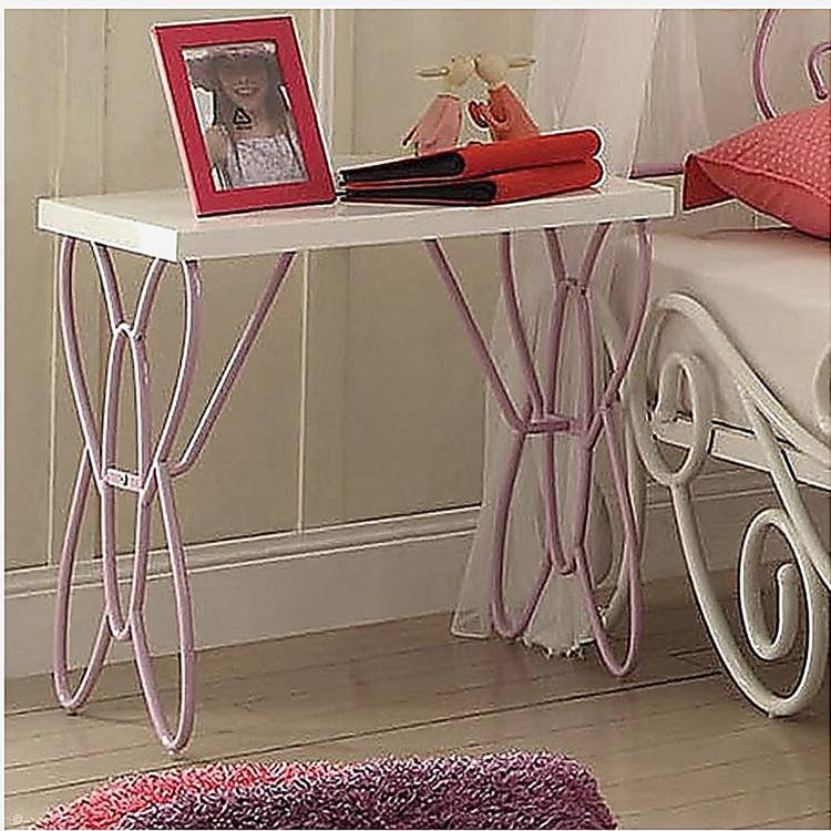 White and Light Purple Nightstand
