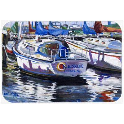 Caroline's Treasures Sunshine Sailboat Glass Cutting Board