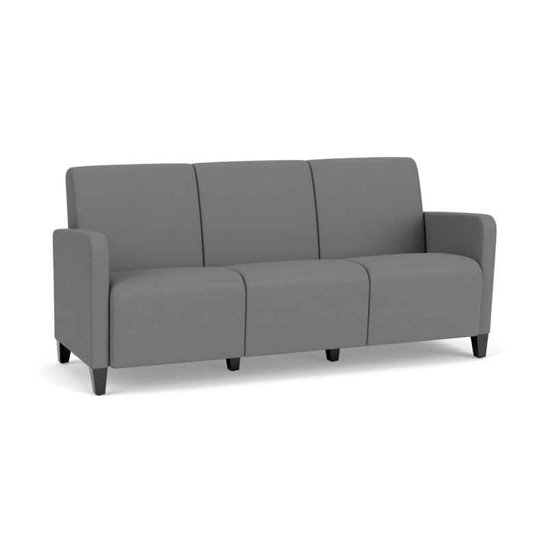 Ravenna Lounge Reception 3 Seat Tandem Seating No Center Arm, Black Wood, Open House Asteroid