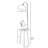 Luro Modern Floor Lamp with Wooden Table, Walnut Finish, 63 in Height | Metal Body, 15 in x 15 in Table | On/Off Switch on Cable, E27 Socket (Max 60W) | Stylish Lighting for Living Room & Office Decor
