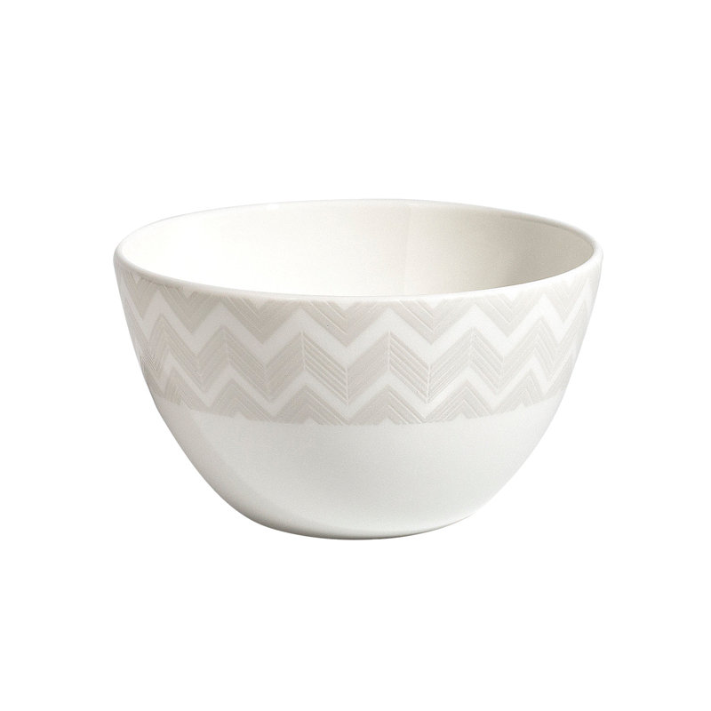 Missoni Rice Bowls ZIG ZAG Set Of 6  White Diam. 11.3" H 2.4 "