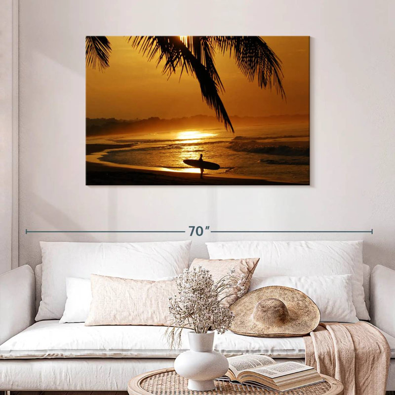 Gillard Sunset Gold Surfer, H 30 po x l 45 po
