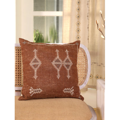 Hand Embroidered Boho Throw Pillow Cover