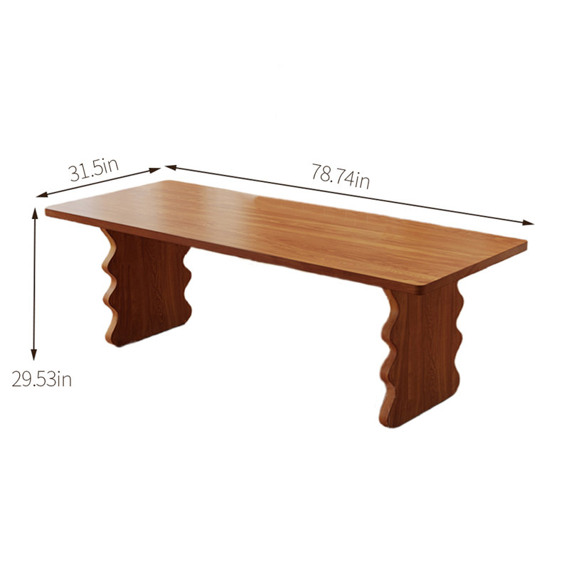 Riol Cherry Solid Wood Dining Table, 29.53" H x 31.5" W x 78.74" L