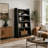 Convertible Modular Black Oak Grain Bookcase with Three Interchangeable Assembly Layouts, Ideal for Multi-Functional Storage and Modern Decor.