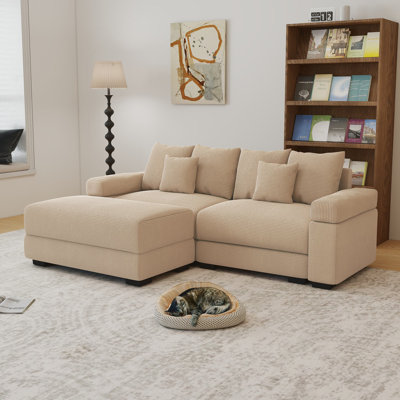 Canapé modulaire surdimensionné en forme de L 92 po Maelina