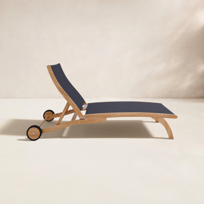 Marfried 29" Teak Patio Chaise Lounge