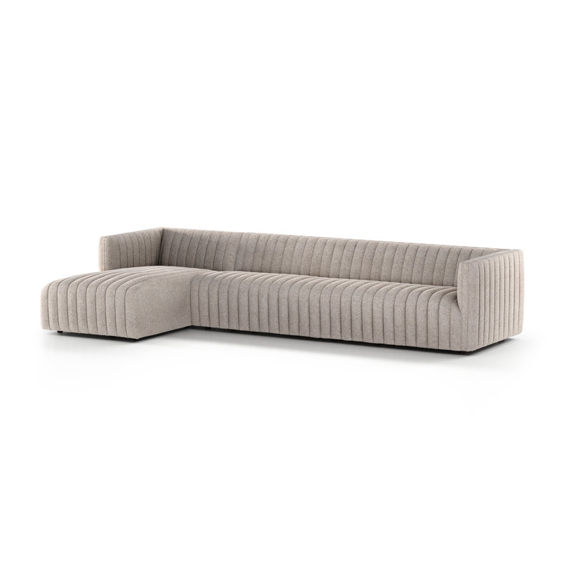 Augustine Chaise Sectional, 26" H X 105" W X 64" D, Orly Natural Velvet, Right Hand Facing