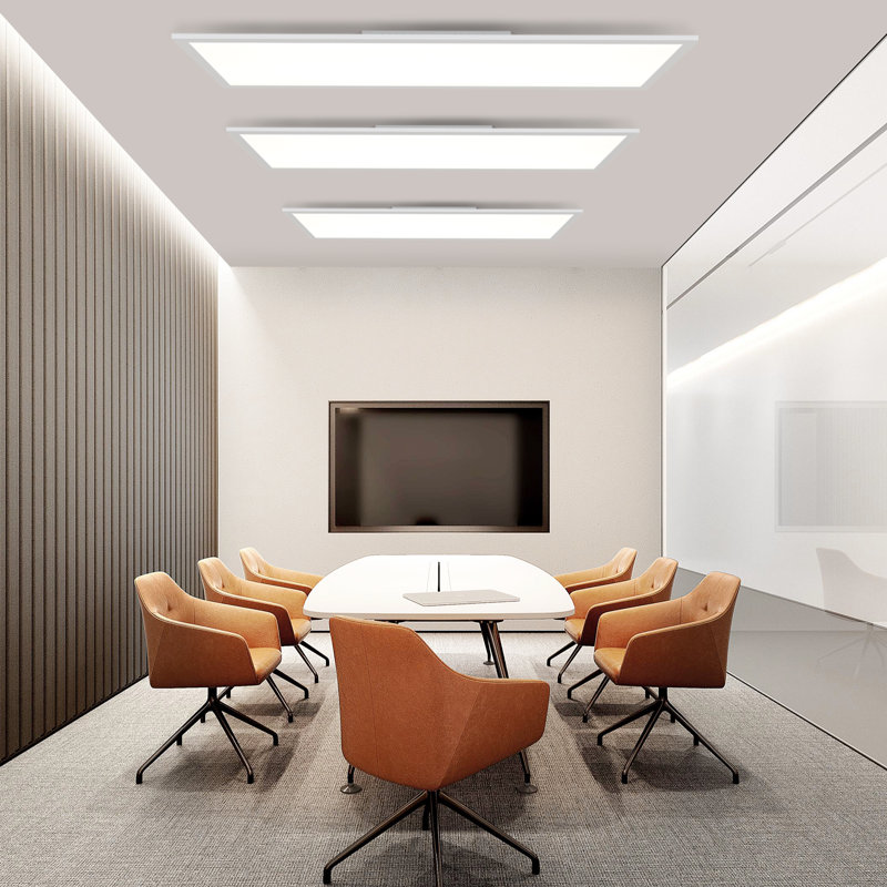 Damaj 1-Light LED Flush Mount, White, 30cm H x 120cm W x 5cm D