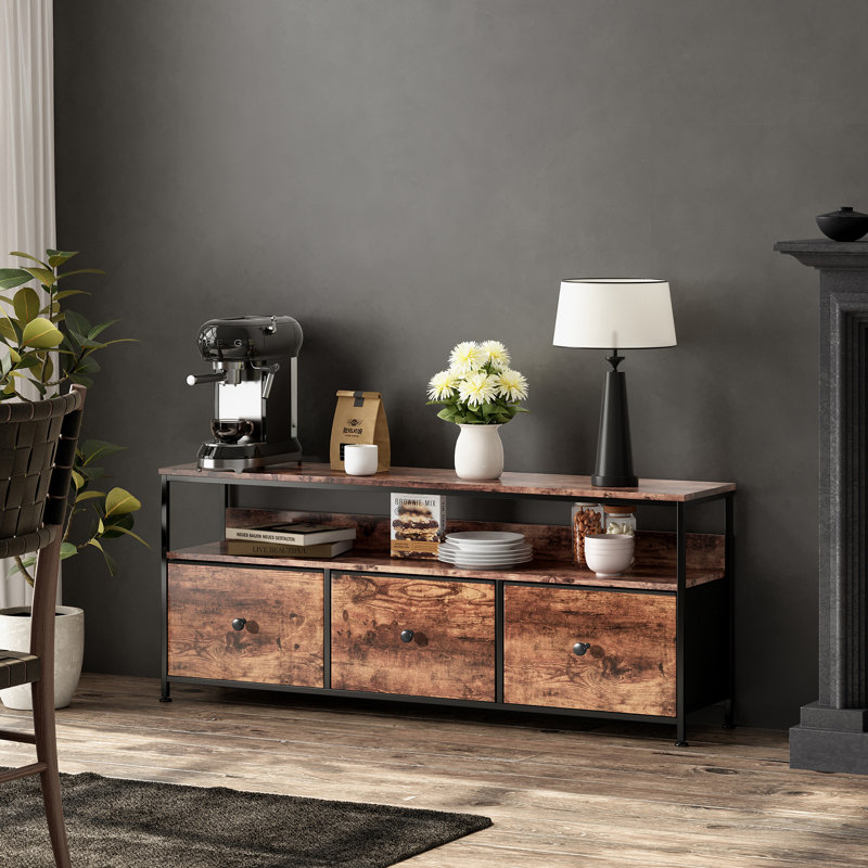 Unfinished TV Stand, Brown, 57cm H x 108cm W x 29.8cm D
